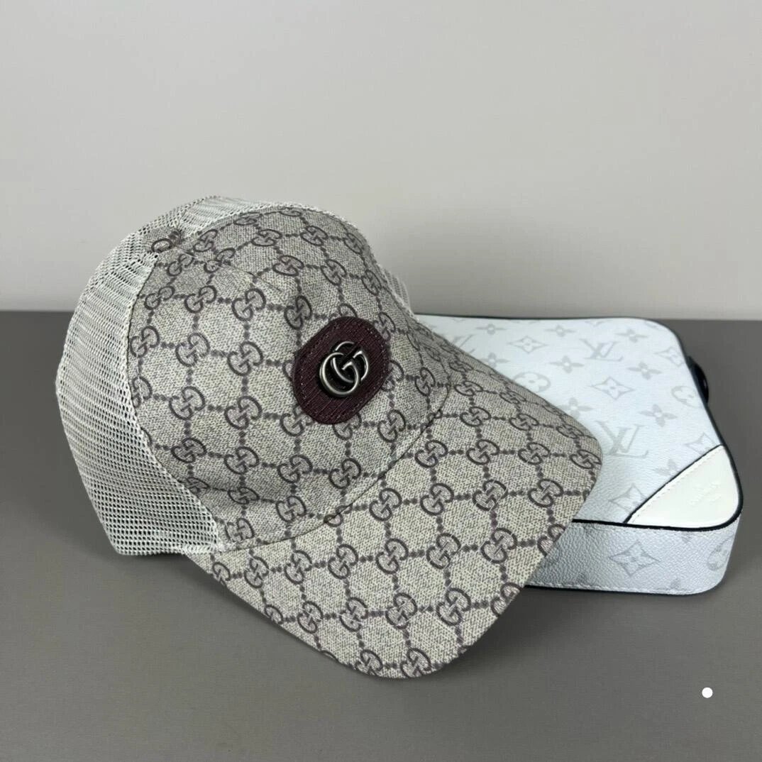 Casquette de baseball sport décontractée réglable unisexe Gucci grise lettre chapeau camionneur