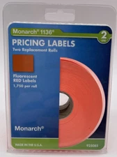 Monarch 1136 Two-Line Pricemarker 3500 Red Pricing Labels 925085