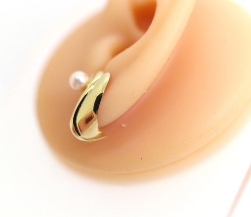 Mujer Huggie Oro Amarillo 585a D Butterfly Pendientes Perla – Cisne Forma, L : - Imagen 3 de 10