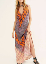 Free People NWT Size 2 Fabulous  Juliette Printed Maxi Dress NEW  XS