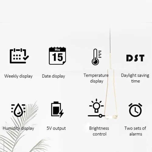 Date Temperature Display Digital Clock Temperature Humidity Meter Indoor - Picture 5 of 17