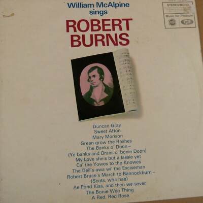 LP vinyl record WILLIAM McALPINE sings ROBERT BURNS 1969 MFP 1294