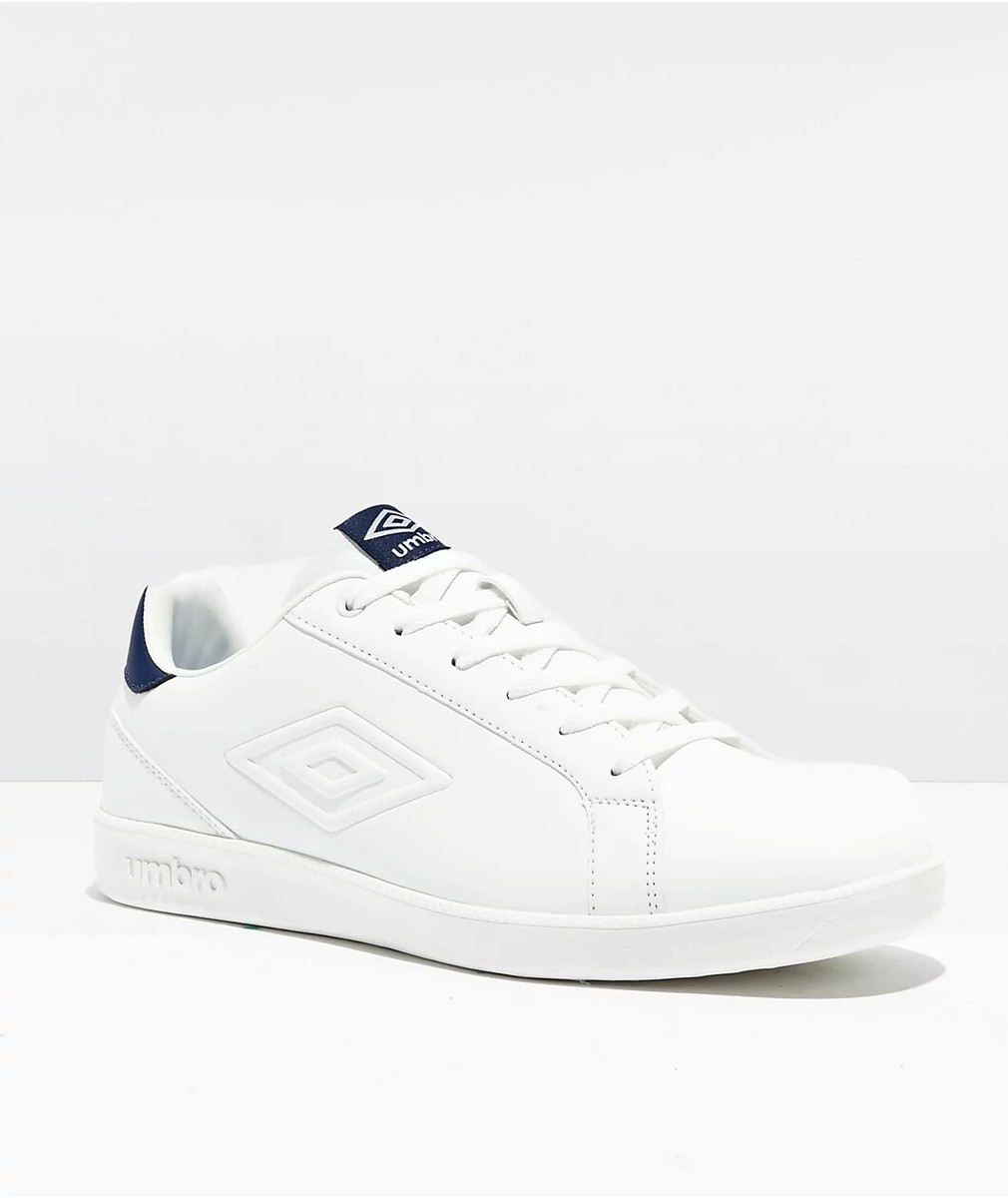 NEW Umbro Broughton III White Navy Blue Shoes Leather Sneakers Size 10