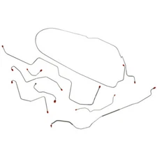 Classic Tube Brake Line Kit Complete Stainless Steel Power Drum Mustang V8 19...