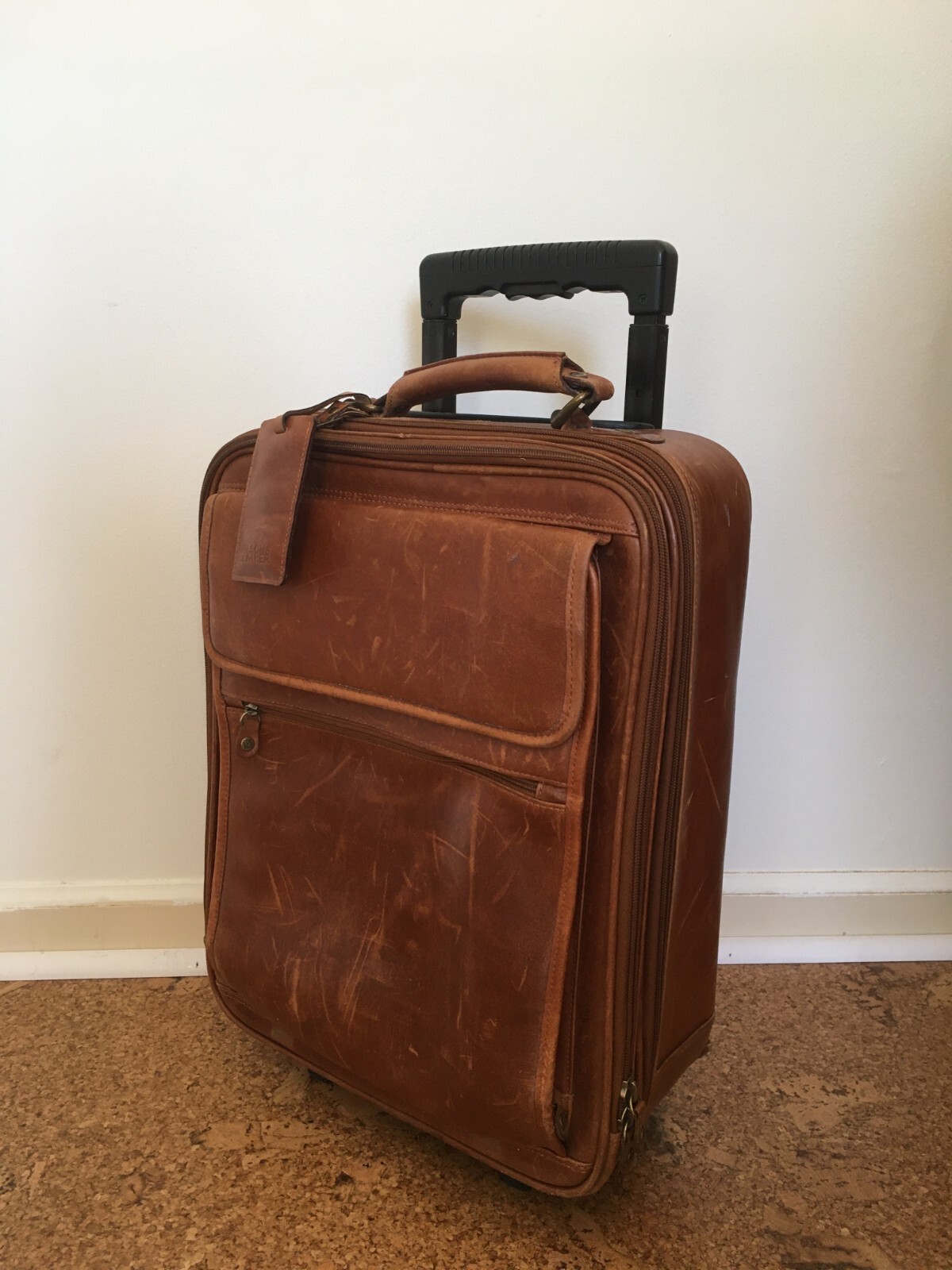 WILSONS LEATHER Rolling SUITCASE Pelle Studio CARRY ON Wheel Bag ROLLER