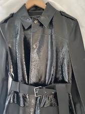 Stunning Longchamp Patent & Soft Lamb Leather Coat - Size 10/12