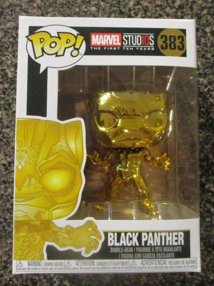 FUNKO POP MARVEL STUDIOS GOLD CHROME BLACK PANTHER FIGURE 383
