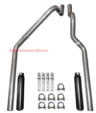 00-03 Dodge Dakota 3.9 4.7 5.9 Mandrel Bent Dual Exhaust Tailpipe Kit w/ Tips