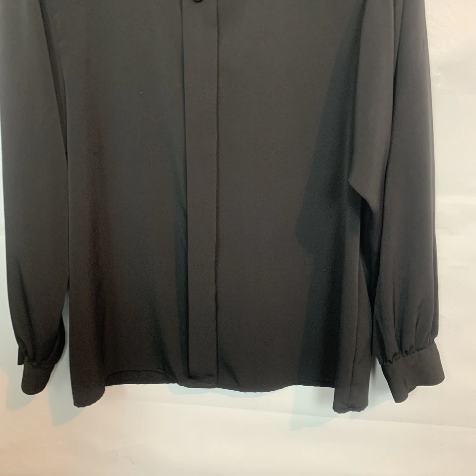 Camiseta de mujer Christie & Jill negra con botones ocultos manga larga talla 12 Foto 4 de 4
