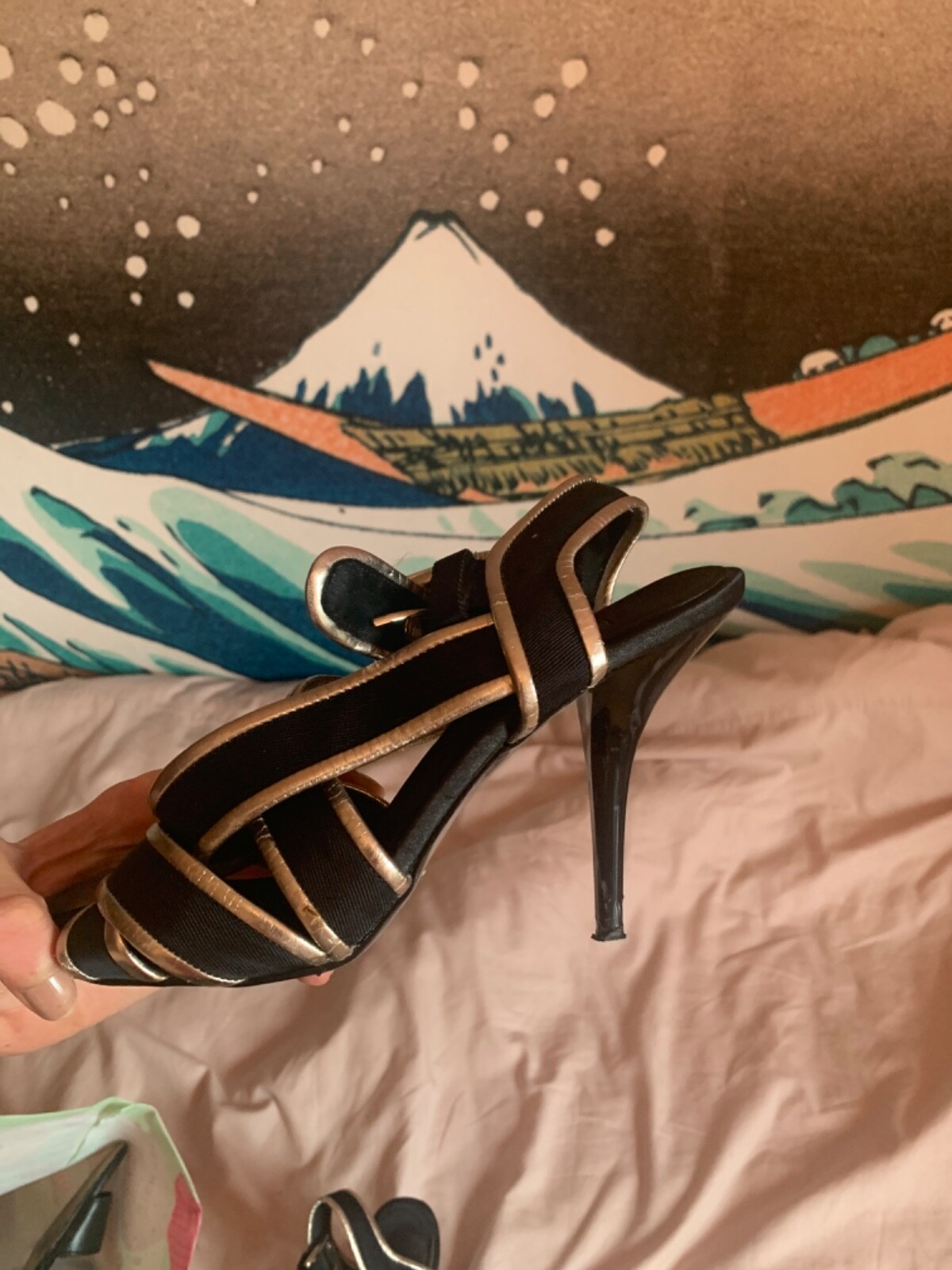 ZARA basic collection silver and black heels - image 4