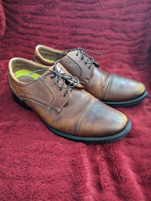 Florsheim Midtown Oxford Men 9.5D Cognac Brown Leather Cap Toe Comfortech Ortho Florsheim comfortech ortholite brown - Gem main image 4