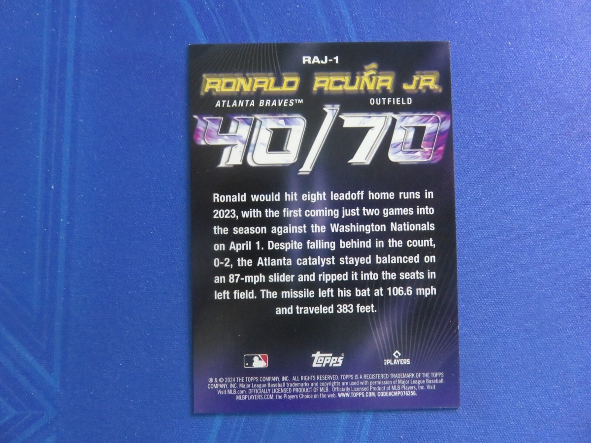 2024 Topps Series 2 RONALD ACUNA JR. 40/70 GOLD Taking the Lead 49 