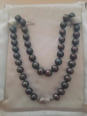 Cultured Tahitian Black Pearl Necklace | eBay
