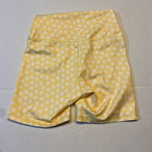 WILO the Label Summer Ditsy Daisy Sports Bra Biker Shorts Set (LEMON) Workout - Picture 6 of 8