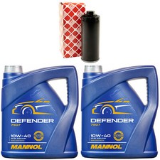Motoröl Set MANNOL 10W-40 API SN 8 Liter + Ölfilter für Audi A6 Avant 4.2 S6 4B5
