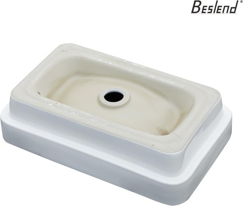 Luxurious Glazed Ceramic Vessel Sink - 19x12 Semi-Recessed for Modern Bathrooms - Picture 7 of 11