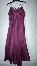 Linea Donatella Satin Robe Womens Medium Adjustable Strap Floor-Length Purple