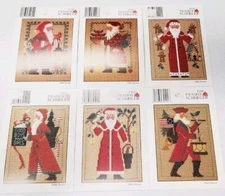 6 Prairie Schooler SANTA Cards 1989-2002 (SEE LIST BELOW) Cross Stitch Charts C
