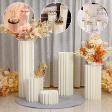 Folding Paper Column Flower Stand Cake Dessert Table Wedding Display Plinth Deco