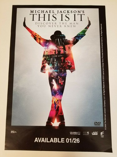 This Is It: Movie Poster 14" x 20-1/2" Very Good in Original Cardboard Envelope