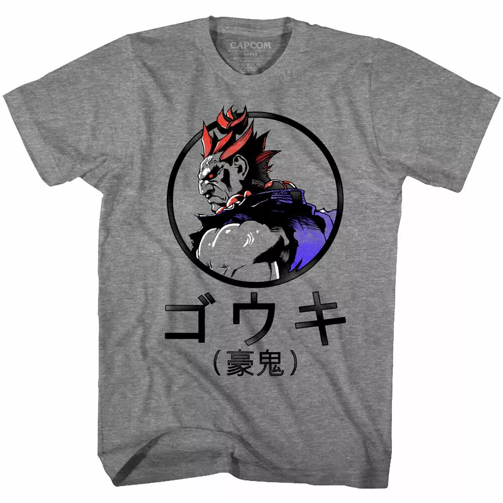 Street Fighter Akuma Character Mens Black Graphic Tee - S