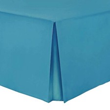 Image of LUXURY PLAIN DYED PLEATED POLY COTTON PLATFORM BASE VALANCE SHEETS ALL SIZES
