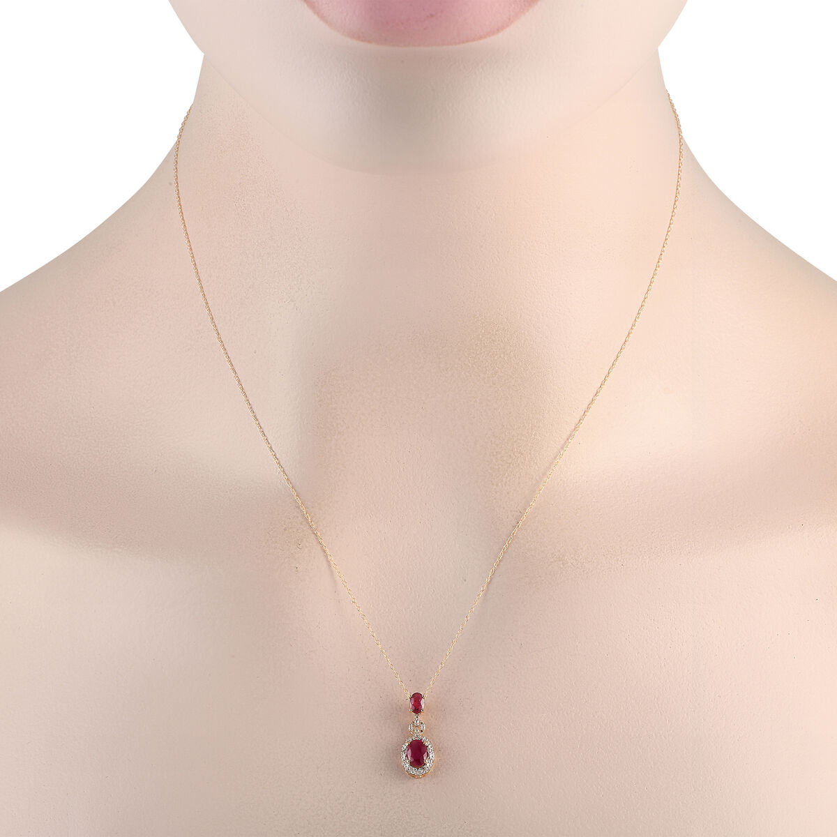 LB Exclusive 14K Yellow Gold 0.08ct Diamond and Ruby LB Exclusive 14K Yellow Gold 0.08ct Diamond and Ruby