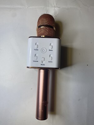 Pink Wireless Karaoke Handheld Microphone USB Player Bluetooth Mic No Cord