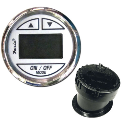 Faria Chesapeake White SS 2'' Depth Sounder w/In-Hull Transducer - 13851