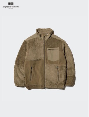 Uniqlo x Engineered Garments Fleece Jacket M Beige Combination New
