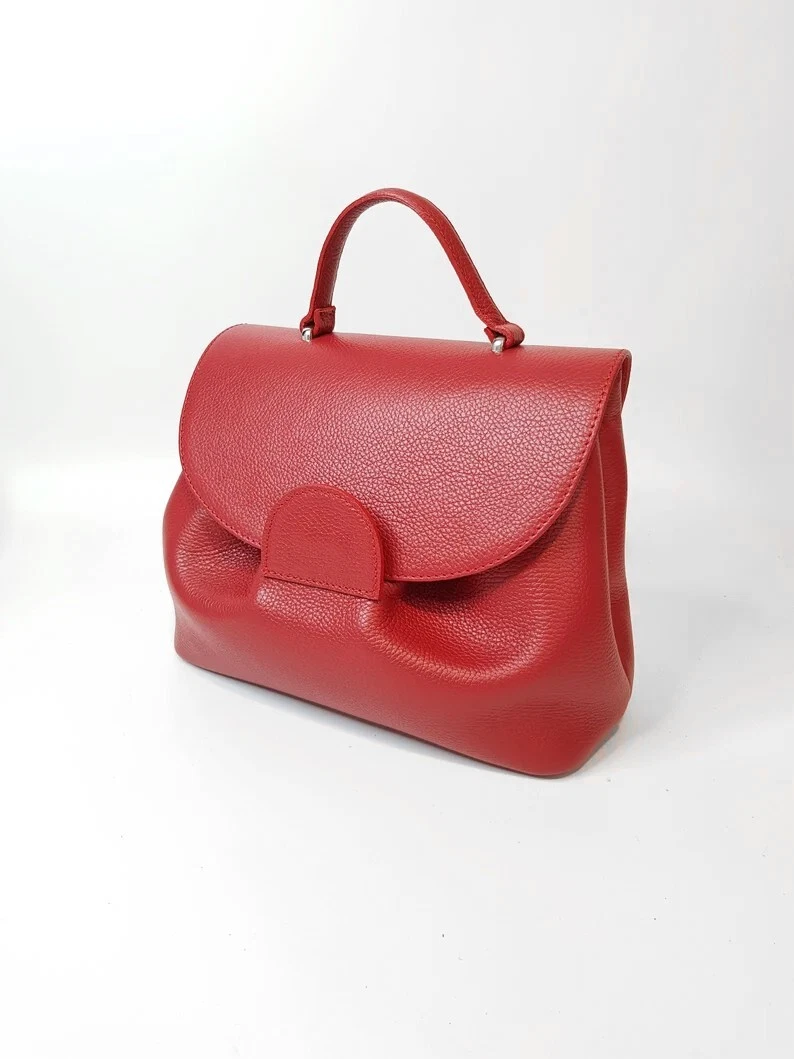 COACH Borsa a mano da donna in VERA PELLE fatta a mano tracolla rossa borsa a tracolla Laidies borsetta