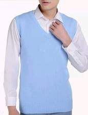 Knitted Cotton V-Neck Vest