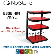 Norstone ESSE Rack HiFi vinile nero/rosso con supporto mobili AV deposito vinile
