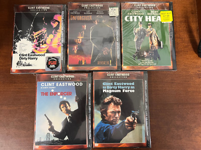 Set of 5 Clint Eastwood Collection Snap Case DVDs NEW & SEALED LIST IN DESCRIPTI