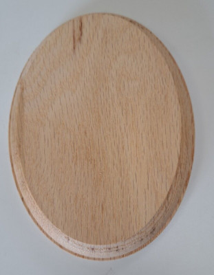 RED OAK WOOD OVAL ROSETTE STAIR PART 5 3/4  X 4 1/4'' X 3/4   #7337