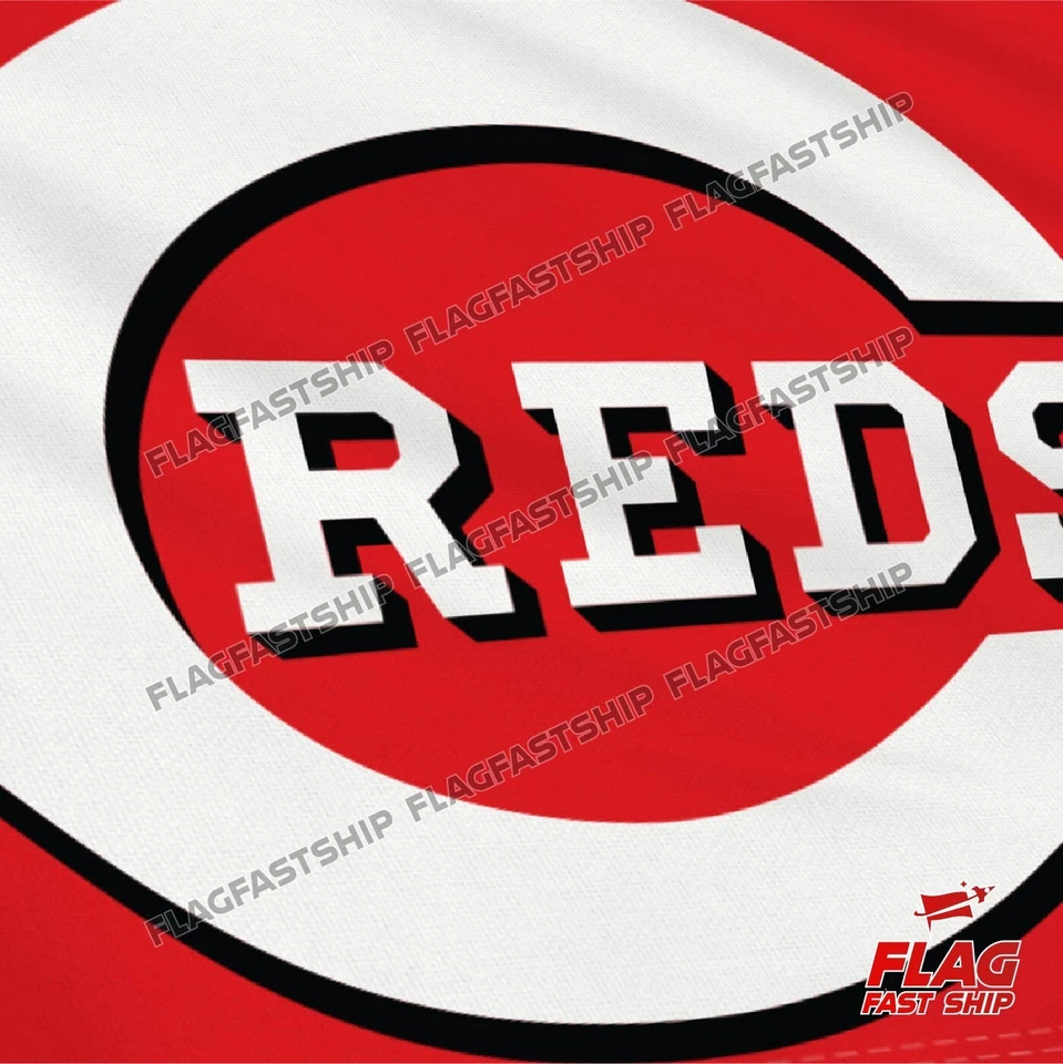 Cincinnati Reds 3x5 ft Flag Banner Man Cave MLB Logo Baseball FREE Shipping USA - Image 4 of 4