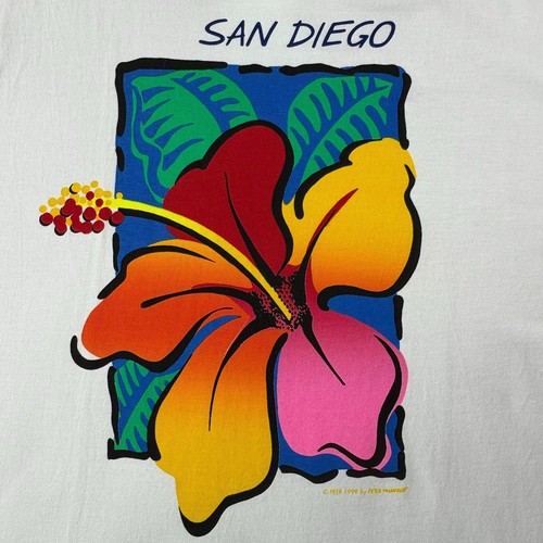 Vtg 90s San Diego T Shirt Dress Womens L Peter Mussfeldt Sleep Lounge Tunic Top - Picture 7 of 10