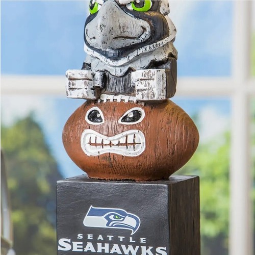 Seattle Seahawks Tiki Totem Statue Indoor / Outdoor Garden NFL New In Box 16" - Picture 5 of 7
