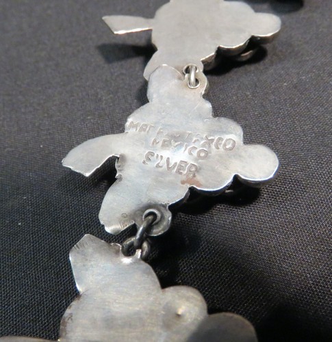 Set of VTG Taxco Mexico Silver & Sterling Grape Cluster Bracelet & Earrings - Picture 11 of 12