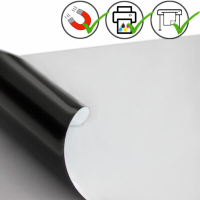 Magnetfolie 28 /m² weiß magnetische Folie selbstklebend bedruckbar Ferro Folie
