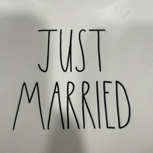 Rae Dunn "Just Married" Heart Shaped Plate Black Letters wedding gift - Picture 2 of 5