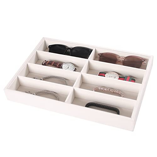8 Grid Sunglass Organizer,Glasses Holder,Beige Eyeglass Display Tray,Glasses - Picture 5 of 7