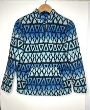 Cat Jack Holiday Blue Sweater 1/4 Zip Mock Neck Boys Pullover Size L 12/14