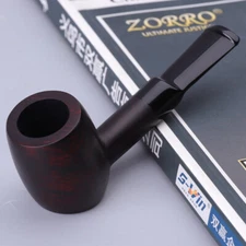 Handmade Briarwood Tobacco Pipe Acrylic Straight Stem Small Pocket Smoking Pipe