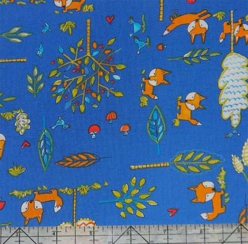 Tela azul marino Fox Playground Woodland Animals - Imagen 2 de 2