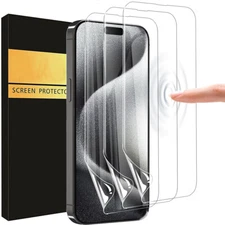 3X TPU Soft Hydrogel Screen Protector Film For iPhone 17 16 15 14 13 12 Pro Max