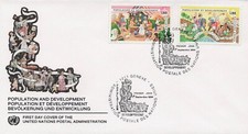 United Nations Geneva 258-259 FDC Population and Development