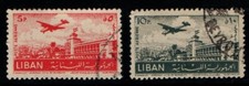 Lebanon 1952 5p, 10p Beirut Airport Air Mail SG454-55 Used