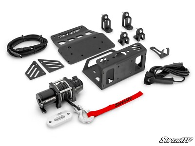 SuperATV Bed Winch for Kawasaki Mule Pro with 2 Cube Lights/See