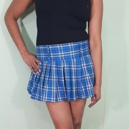Women's Tartan Pleated Mini Skirt Casual Plaid Check Short Skirts Girls Uniform - Picture 4 of 89
